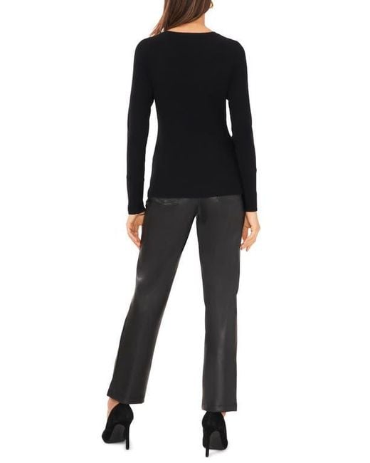 Halogen® Black Button Rib Sweater