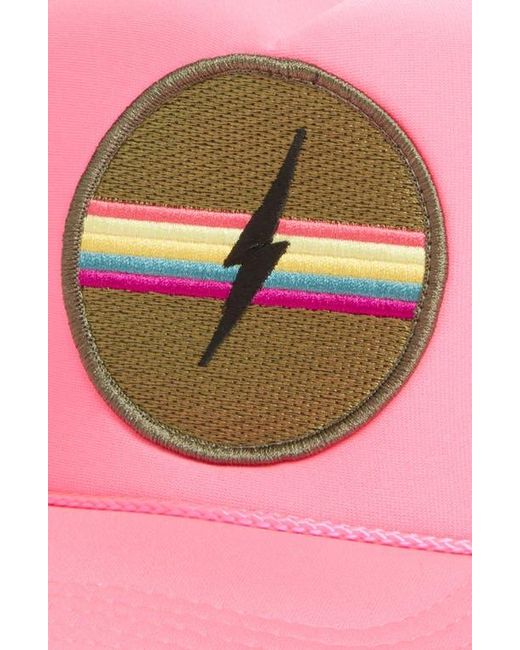 Friday Feelin Pink Lightening Bolt Patch Trucker Hat