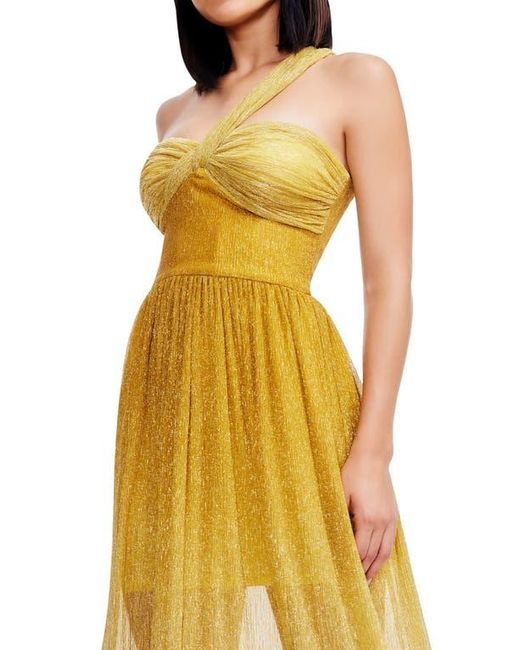 Dress the Population Yellow Idalia Metalllic Ombré One-Shoulder Gown