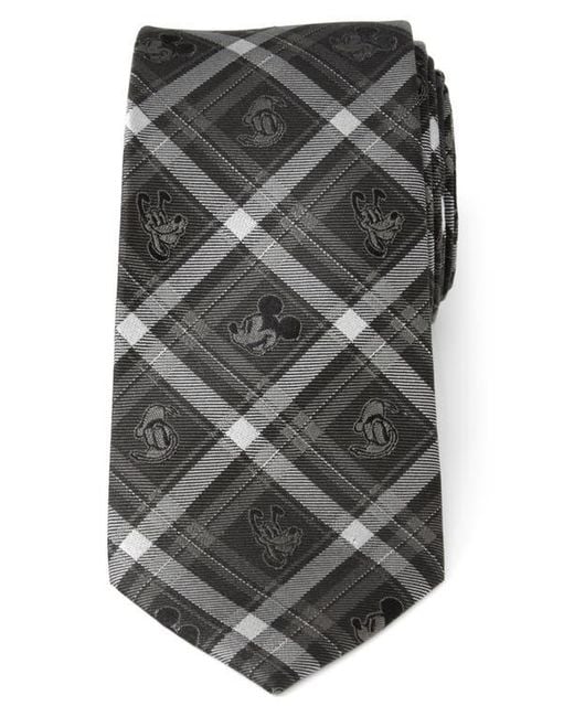 Cufflinks Inc. Gray Mickey & Friends Plaid Silk Tie for men