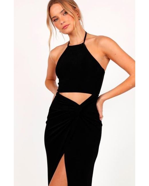 Petal & Pup Scarlette Halter Dress in Black | Lyst