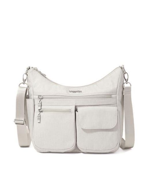 Baggallini Gray Modern Everywhere Hobo Crossbody Bag With Wristlet