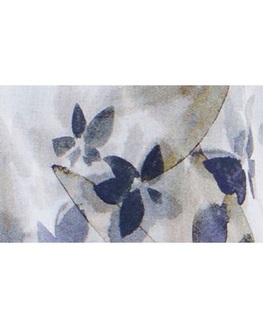 Bella Dahl Gray Floral Print Button-Up Blouse