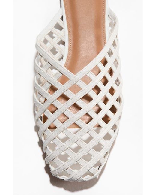 H&M White Interwoven Mules