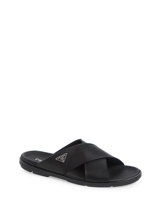 Prada Black Sandali Slide Sandal for men