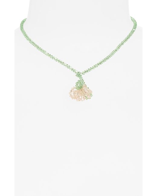 Simone Rocha Metallic Crystal Flower Pendant Y-necklace