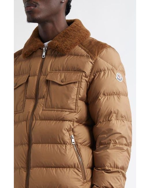 Moncler Jafferau Down Jacket With Genuine Shearling Collar