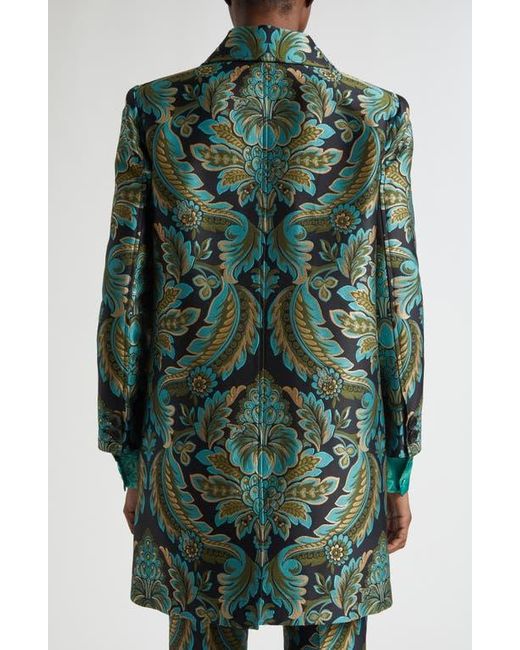 Etro Green Paisley Jacquard Coat