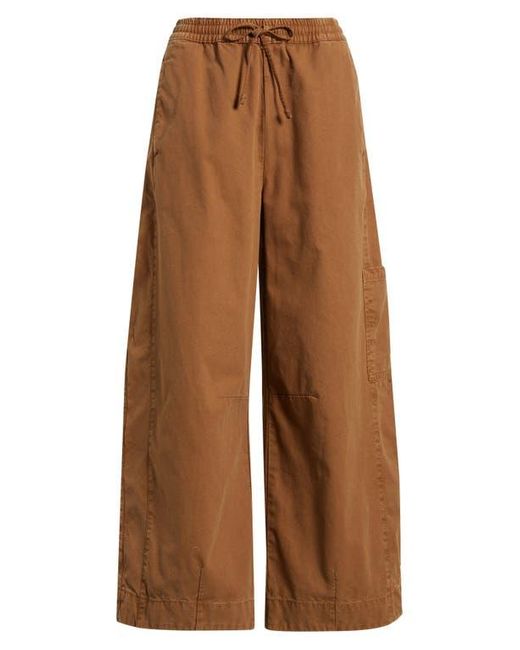 Damson Madder Brown Felix Drawstring Ankle Wide Leg Pants