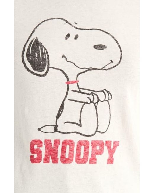 Re/done Multicolor Classic Peanuts Snoopy Cotton Graphic Ringer T-Shirt