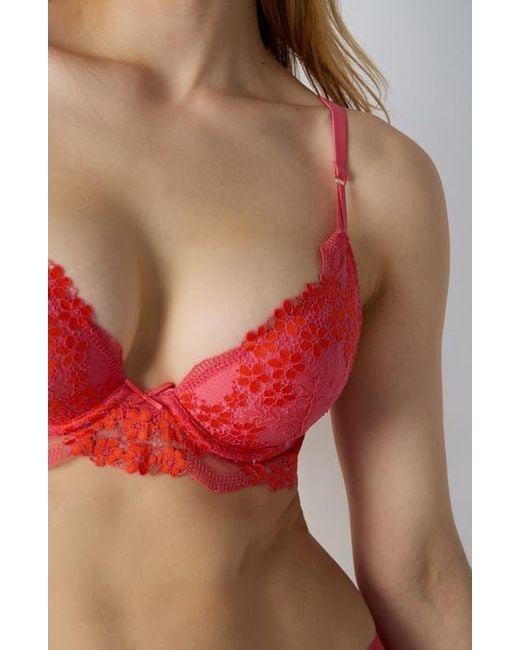 Etam Red Somptueuse No. 2 Underwire Plunge Push-Up Bra