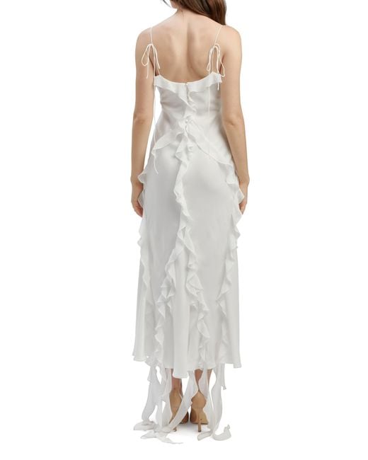 Bardot White Marsella Ruffle Cocktail Dress