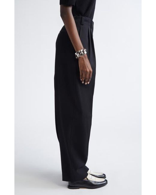 Givenchy Black Slashed Double Pleat Wool Grain De Poudre Pants