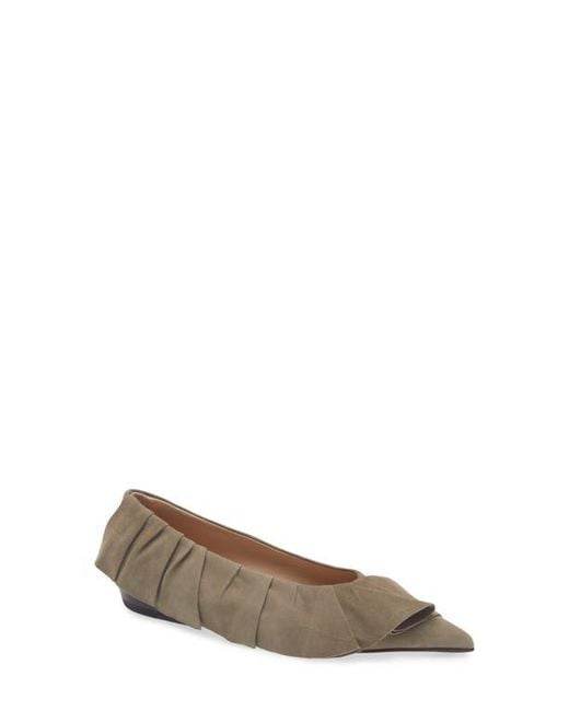 J.W. Anderson Brown Ruffle Ballet Flat
