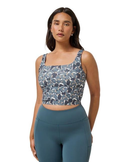 Travis Mathew Blue Moveknit Camouflage Crop Tank