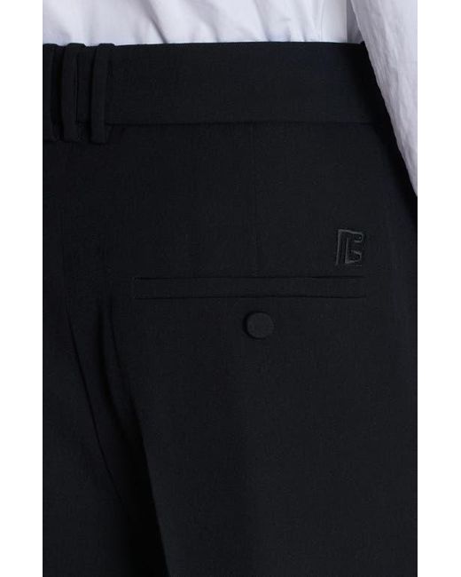 Balmain Black Grain De Poudre Pleated Bermuda Shorts for men