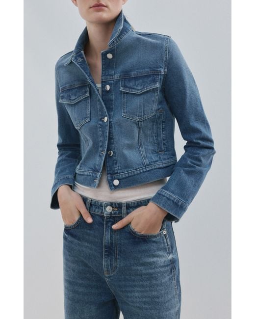 Mango Blue Crop Jean Jacket