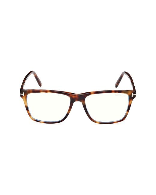 Tom Ford Brown 56Mm Square Light Blocking Glasses for men
