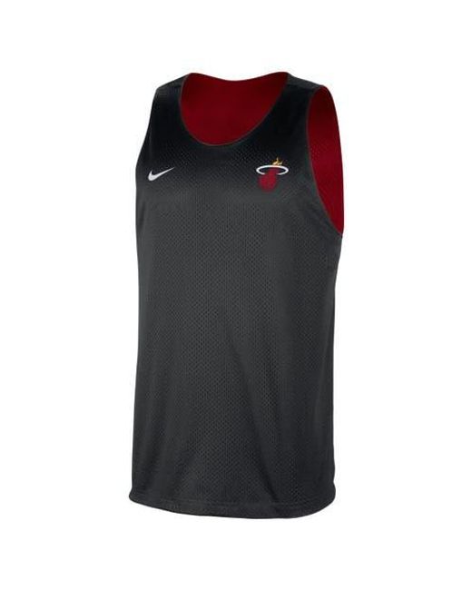 Nike Black Miami Heat Courtside Reversible Mesh Practice Jersey for men