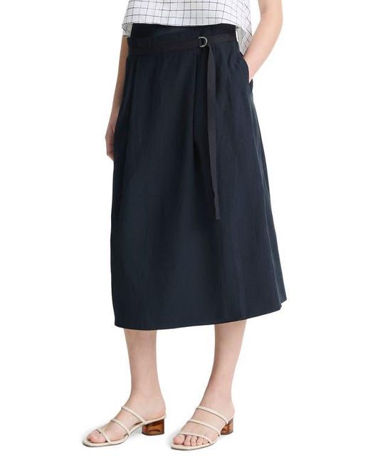 Vince Blue Belted Midi Skirt
