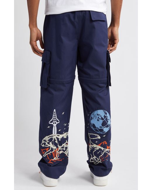 BBCICECREAM Blue Interstellar Convertible Cargo Pants for men