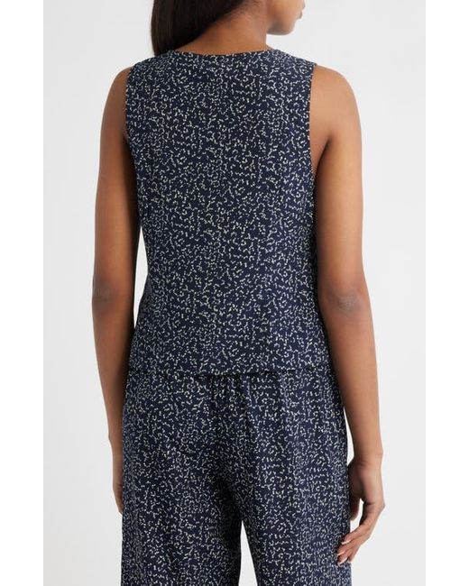 Bobeau Blue Print Button-Up Vest