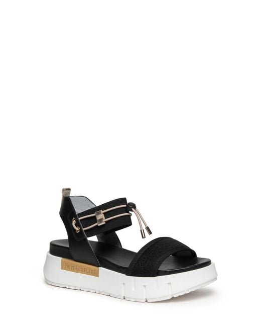 Nero Giardini Black Platform Sandal