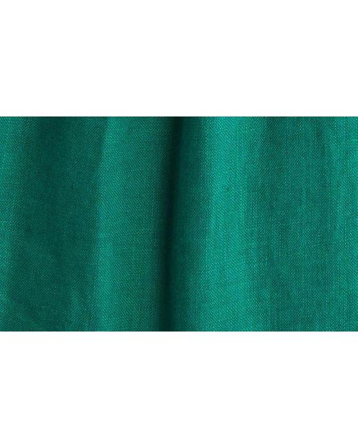 Nation Ltd Green Esme Cold Shoulder Crop Linen Top