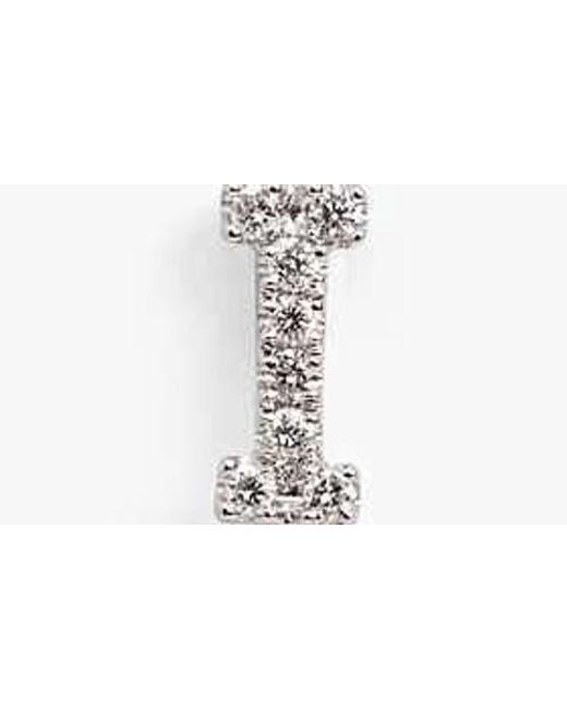 Bony Levy White Single Initial Earring