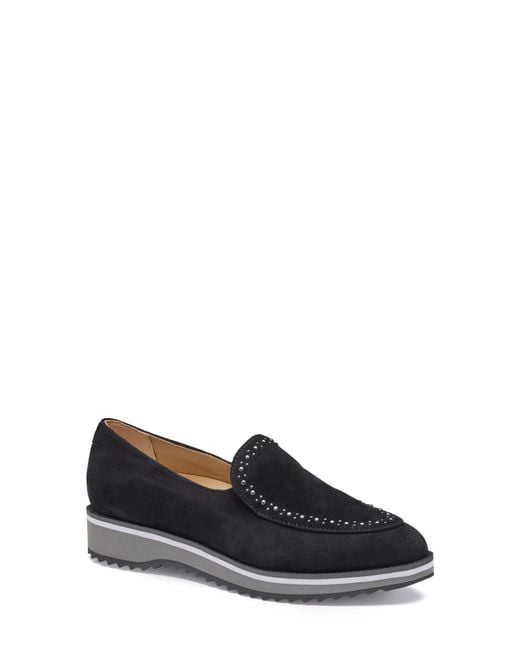 Johnston & Murphy Blue Ulyssa Studded Platform Loafer