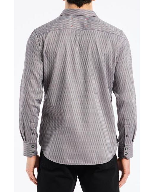 Robert Graham Gray Akron Stretch Cotton Button-Up Shirt for men