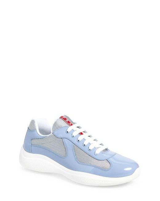 Prada Blue America's Cup Vernice Bike Low Top Sneaker for men