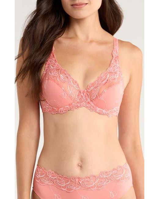 Hunkemöller Pink Diva Embroidered Mesh Underwire Bra