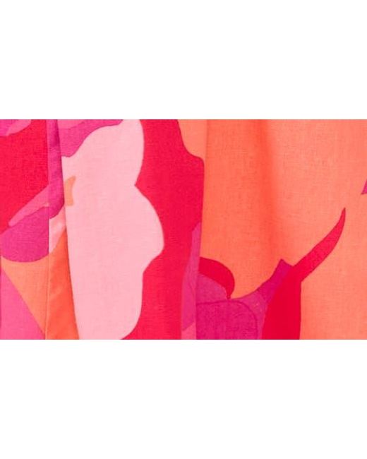 Halogen® Pink Printed Cutout Tie Back Maxi Sundress