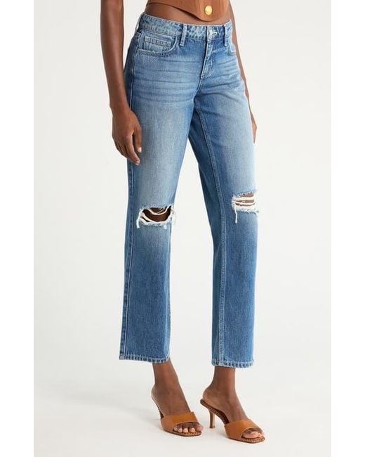 L'Agence Blue Nevia Low Rise Slouch Straight Leg Jeans