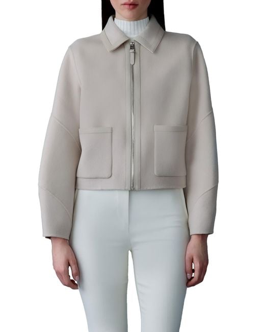 Mackage Gray Solana Wool & Leather Jacket