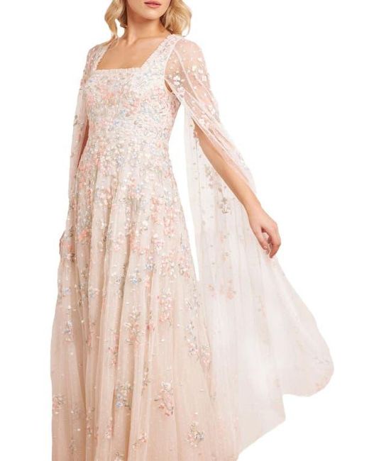 Needle & Thread Pink Versailles Ditsy Cape Sleeve Ankle Gown
