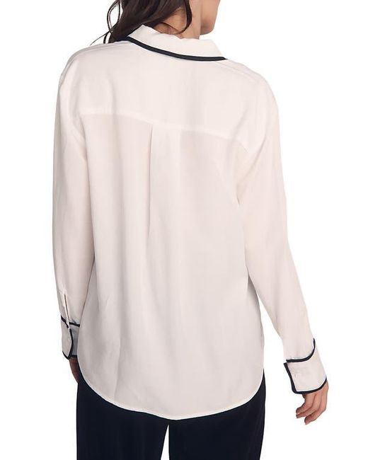 Bella Dahl Natural Contrast Trim Button-Up Shirt