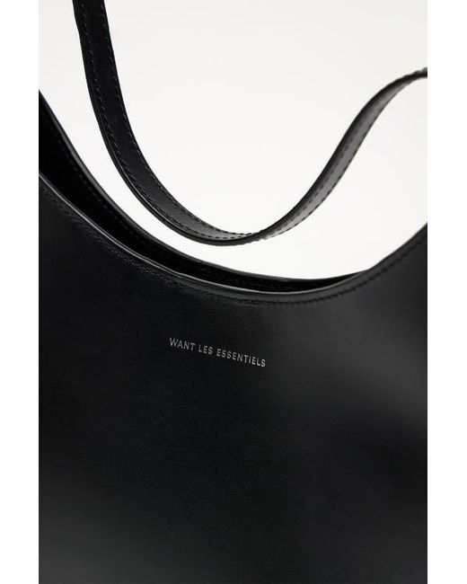 Want Les Essentiels De La Vie Black Arch Smooth Leather Shoulder Bag