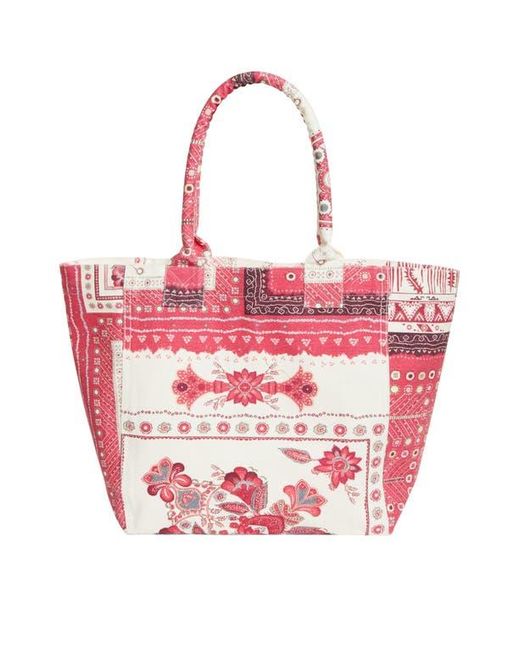 Isabel Marant Red Small Yenky Bandana Canvas Tote