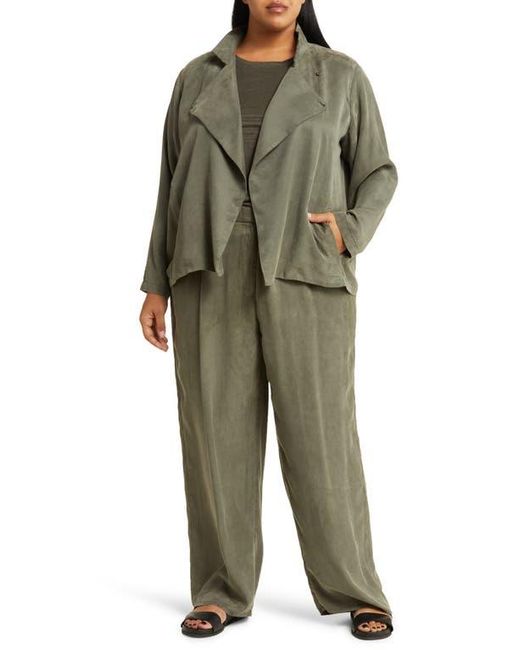 Eileen Fisher Green Pleated High Waist Pants