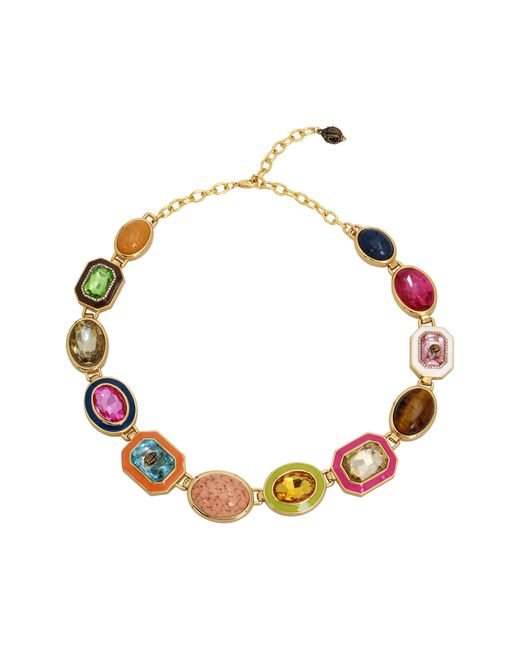 Kurt Geiger Multicolor Resin & Crystal Collar Necklace