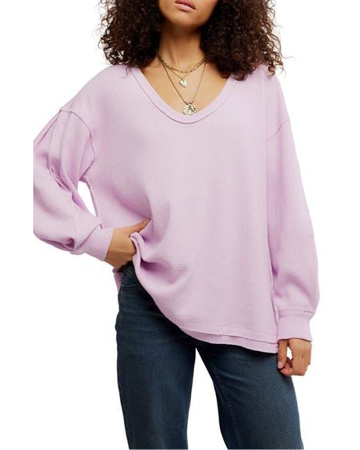 Free People Purple Coast 2 Coast Oversize Thermal Top