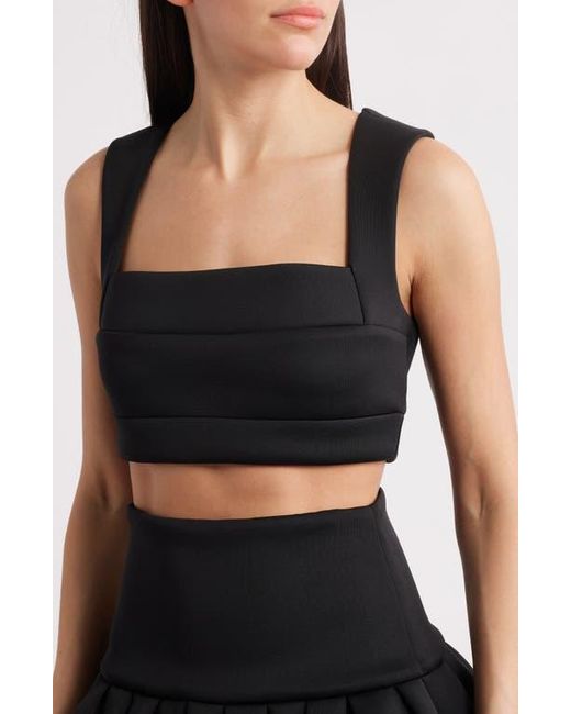 Black Halo Black Pamina Crop Top & Skater Miniskirt Set