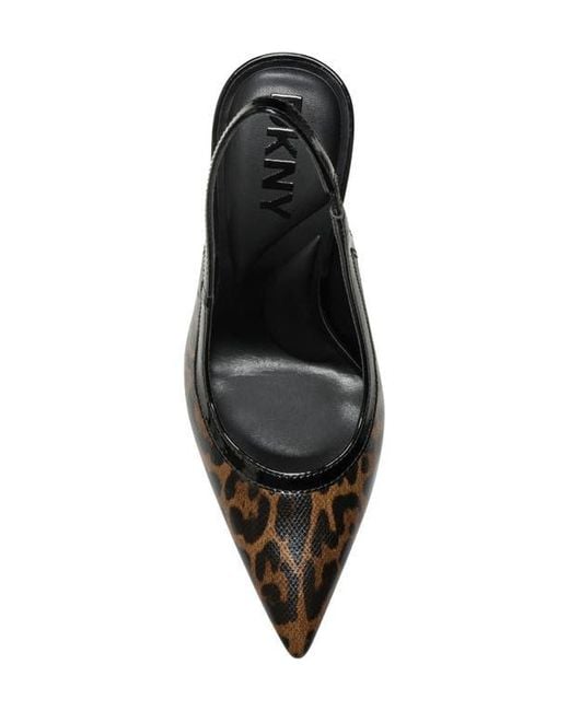 DKNY Black Cinette Slingback Pointed Toe Pump