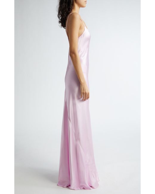 Victoria Beckham Pink Satin Camisole Gown