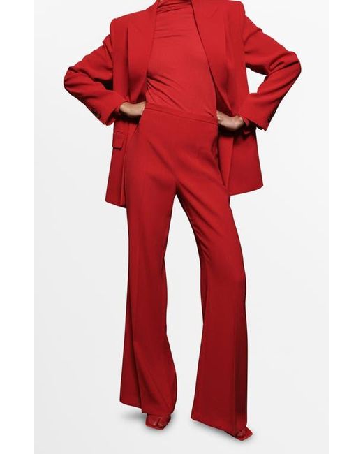 Mango Red High Waist Pants