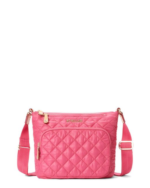 MZ Wallace Pink Metro Scout Deluxe Quilted Nylon Crossbody Bag