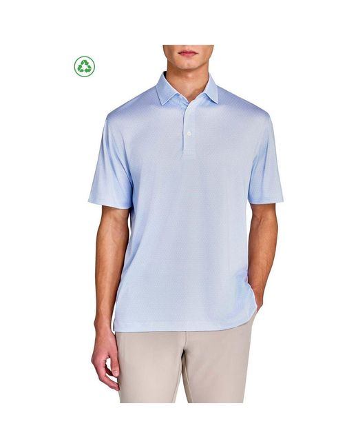 Con.struct Blue Regular Fit Flower Chain Recycled Performance Golf Polo for men