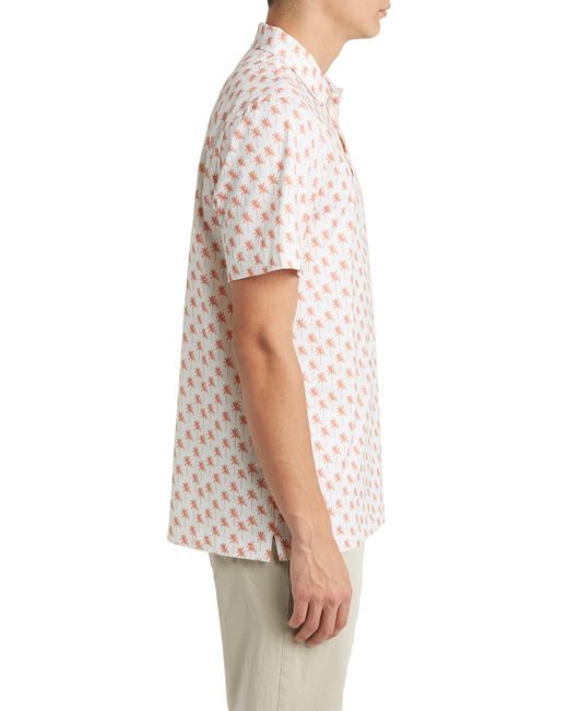 Bugatchi Pink Victor Ooohcotton Palm Print Polo for men